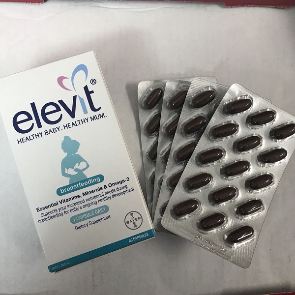 Vitamin tổng hợp Elevit Breastfeeding của Úc dành cho phụ nữ cho con bú hộp 60 viên