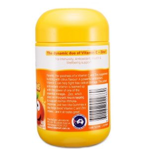 Kẹo dẻo bổ sung vitamin C và kẽm Nature's Way Kids Smart Vita Gummies Vitamin C + Zinc của Úc lọ 50 viên
