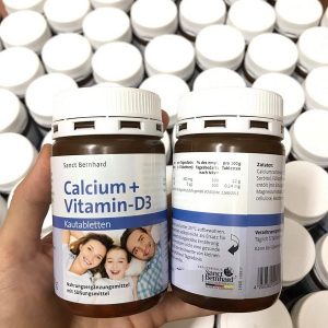 Viên ngậm bổ sung calcium và vitamin D3 Sanct Bernhard Calcium Vitamin D3 vị socola của Đức lọ 150 viên