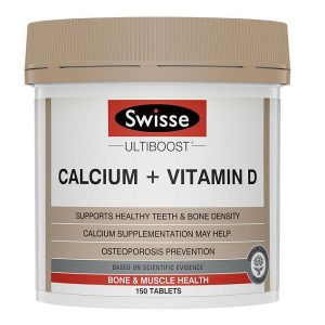 Viên uống chống loãng xương và tăng cường canxi Swisse Ultiboost Calcium + Vitamin D của Úc lọ 150 viên