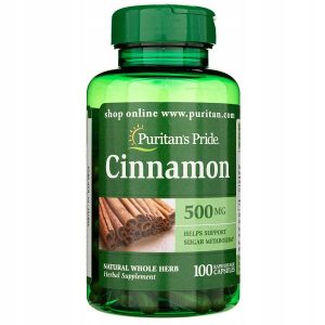 Viên uống giảm lượng đường trong máu Puritan's Pride Cinnamon của Mỹ lọ 100 viên