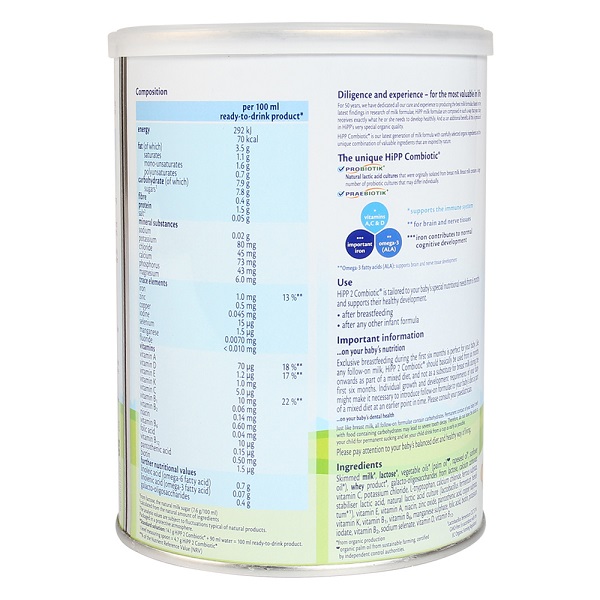 Sữa bột HiPP Combiotic Organic số 2 cửa Đức cho trẻ từ 6 đến 12 tháng hộp 350g