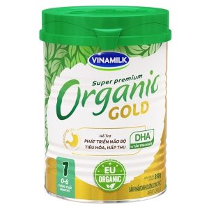 Sữa bột Vinamilk Super Premium Organic Gold số 1 của Việt Nam cho trẻ từ 0 đến 6 tháng hộp 850g