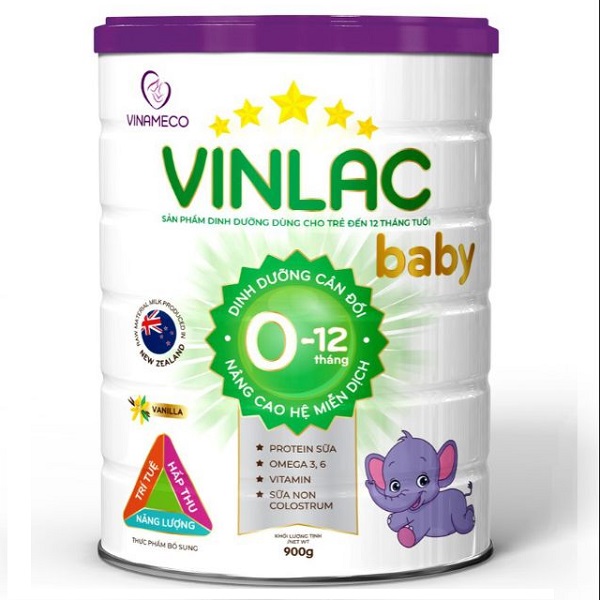 Sữa bột Vinlac Baby của Việt Nam cho bé từ 0 đến 12 tháng hộp 900g