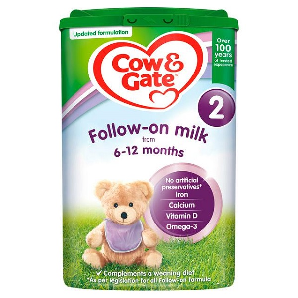 Sữa Cow & Gate Số 2 Follow-On Milk của Anh cho trẻ từ 6 đến 12 tháng hộp 800g