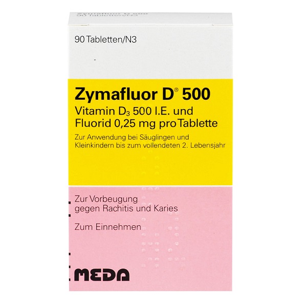 Vitamin D3 Meda Zymafluor D 500 của Đức hộp 50 viên