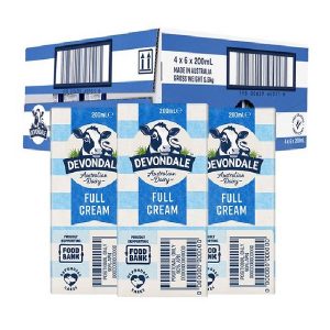 Sữa tươi nguyên chất tiệt trùng Devondale Full Cream Pure Milk của Úc cho trẻ từ 12 tháng tuổi lốc 6 hộp 200ml/hộp
