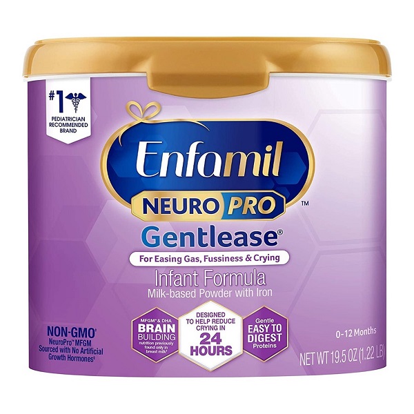 Sữa bột Enfamil Neuropro Gentlease của Mỹ cho trẻ từ 0 đến 12 tháng chống đầy hơi, nôn chớ, khó tiêu hộp 567g