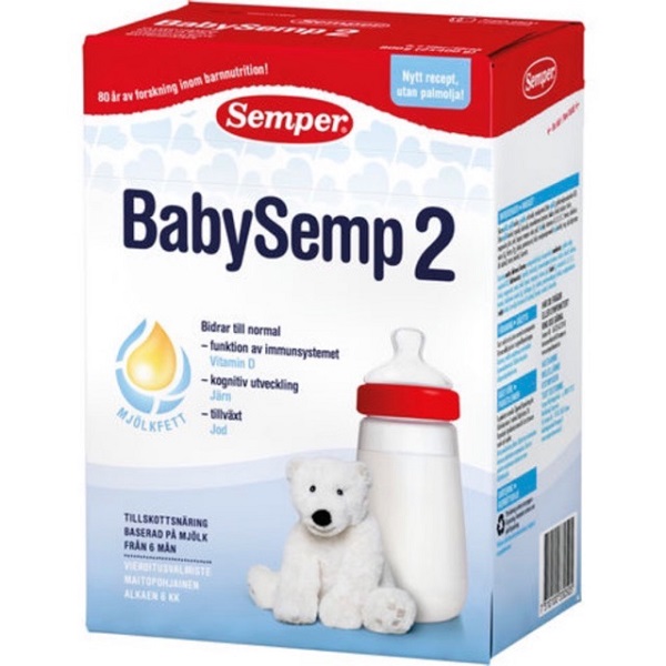 Sữa bột Semper Baby Semp số 2 của Thủy Điển cho trẻ từ 6 đến 12 tháng tuổi hộp 800g