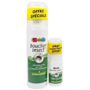 Set cặp đôi xịt chống muỗi và côn trùng cắn bé Pediakid Bouclier Insect chai 100ml + 20ml
