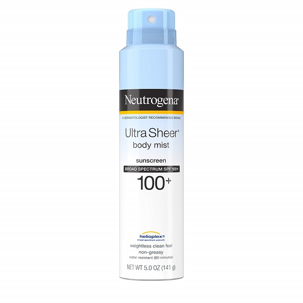 Xịt chống nắng Neutrogena Ultra Sheer Body Mist Sunscreen 100+ của Mỹ lọ 141g