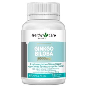 Viên bổ não Healthy Care Ginkgo Biloba 6000 của Úc hộp 60 viên