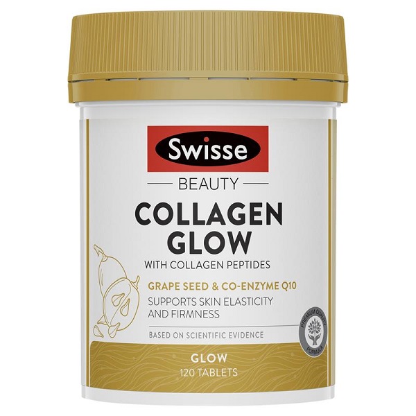 Viên uống đẹp da Swisse Beauty Collagen Glow của Úc lọ 120 viên