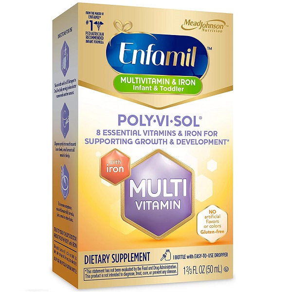 Vitamin tổng hợp dạng siro Enfamil POLY VI-SOL của Mỹ cho trẻ từ 0 đến 4 tuổi hộp 50ml