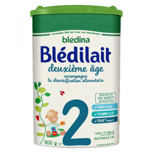 Sữa bột Blédina Blédilait số 2 của Pháp cho trẻ từ 6 – 12 tháng hộp 900g