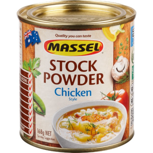 Hạt nêm Massel Stock Powder của Úc dành cho bé ăn dặm từ 6 – 36 tháng tuổi hộp 168g.
