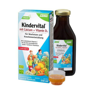 Siro bổ sung canxi và vitamin D3 Kindervital Bio của Đức cho bé từ 3 tuổi lọ 250ml