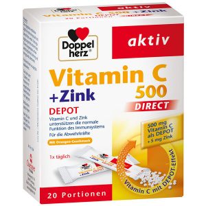 DoppelHerz Vitamin C + Zink 500 Direct của Đức hộp 20 gói