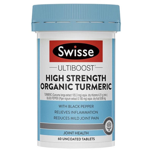 Viên bổ xương khớp Swisse Ultiboost High Strength Organic Turmeric của Úc lọ 60 viên