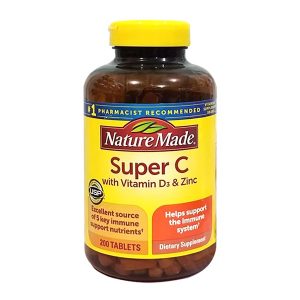 Viên tăng cường hệ miễn dịch Nature Made Super C with Vitamin D3 & Zinc của Mỹ lọ 200 viên