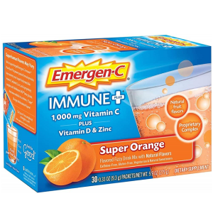 Bột sủi C tăng đề kháng Emergen-C Immune Plus vị cam, hộp 30 gói