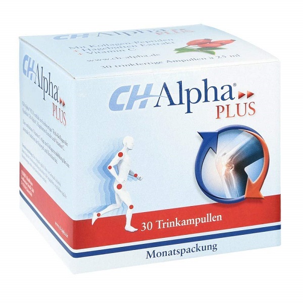 Collagen dạng nước CH-Alpha PLUS của Đức hỗ trợ khớp hoạt động hiệu quả, hộp 30 ống x 25ml