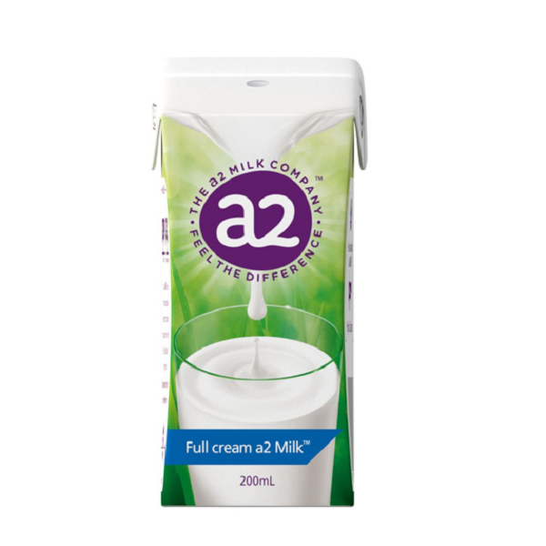 Sữa tươi A2 nguyên kem Full Cream Milk của Úc cho trẻ từ 3 tuổi, 200ml (24 hộp/thùng)