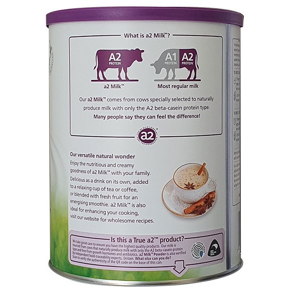 Sữa tươi dạng bột A2 nguyên kem Full Cream Milk của Úc cho trẻ từ 3 tuổi hộp 850g