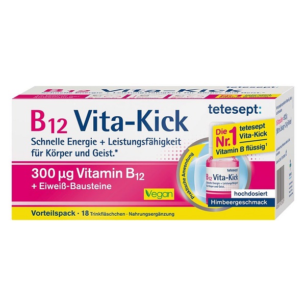 Vitamin B12 Vita-Kick Tetesept của Đức, hộp 18 ống