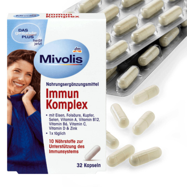 Viên uống hỗ trợ tăng miễn dịch Mivolis Immun Komplex của Đức hộp 32 viên